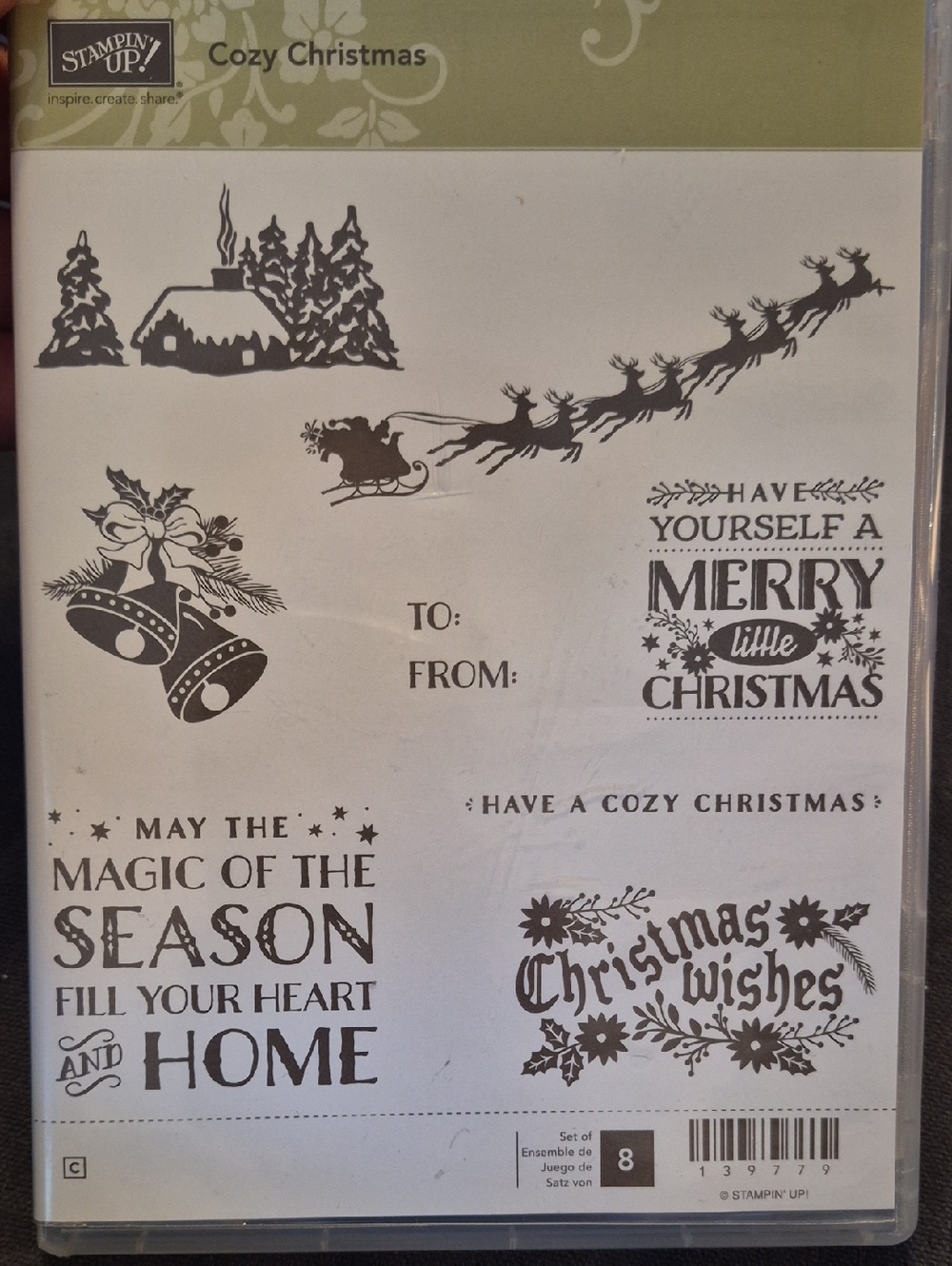 Stampin'‎ Up! Cozy Christmas Clear Stamp Set - Black Artwork